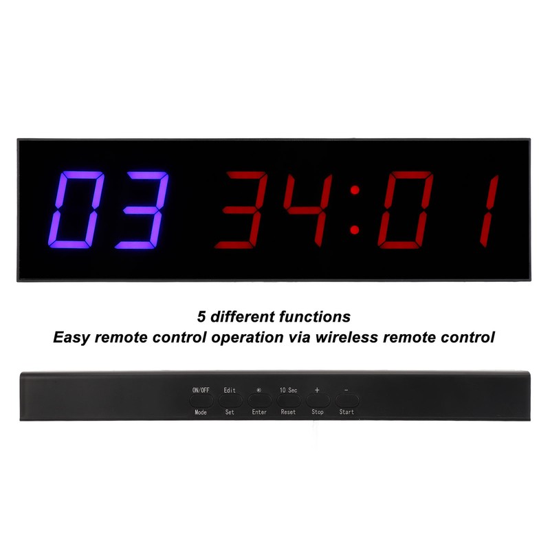 Gym Timer Interval 6 Bit LED Workout Countdown Up Stopwatch