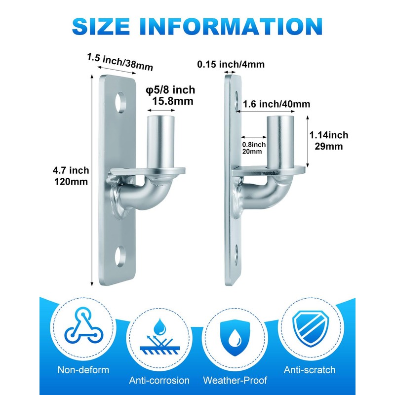WENHUALI Wall Mount Gate Hinges 2 Pack Farm & Chain