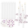 Wfmolcand 200 White Taper Candles with Drip Protectors Smokeless and