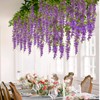 CISDUEO 2 Pcs Wisteria Hanging Flowers Vines Purple Wisteria Flowers