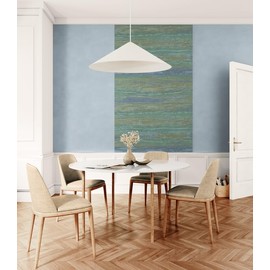 CONCORD WALLCOVERINGS ™ Modern Textured Wallpaper – Natural Vinyl Grasscloth Accent Wall, Green Blue Brown Design, Durable and Sustainable, 27" x33 ft (74 sq. ft), Model 91917