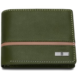 HORNBULL Denial Leather Wallet for Men | Wallets Men with RFID Blocking | Mens Wallet Leather (Olive)