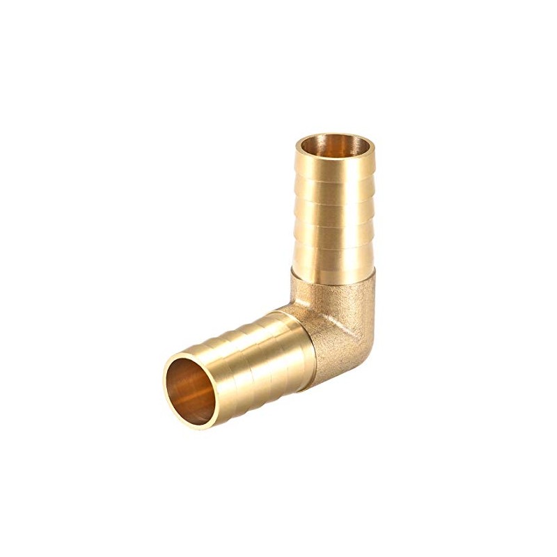 sourcing map 19mm Barb Brass Hose Fitting 90 Degree Elbow