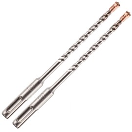 Pack Of 2-5mm x 210mm Long SDS Plus High Performance Hammer Drill Bits, Professional Tungsten Carbide Cross Tipped Masonry Drill Bit For Brick, Concrete, Stone, Granite. 5mm SDS Drill Bit