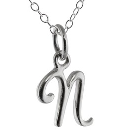 FashionJunkie4Life Sterling Silver Tiny Initial Letter Necklace for Women, Sterling Silver, No Gemstone
