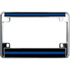 Rescuetees Thin Blue Line Motorcycle Lic Plate Frame Chrome