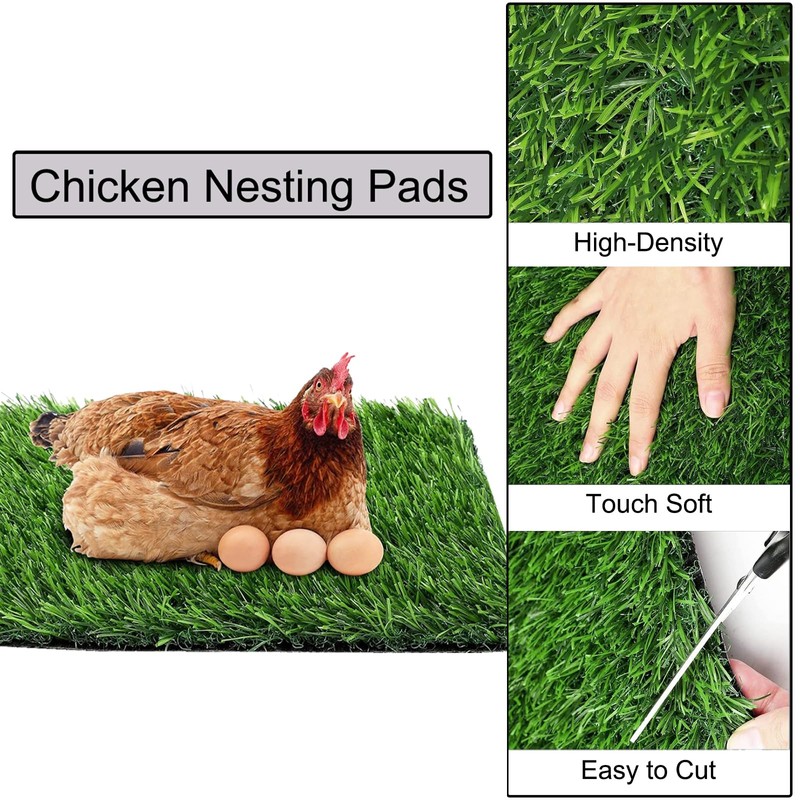 VERAMI 10Pcs Chicken Nesting Pads for Laying Eggs,12" x 12"