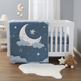 The Peanutshell 3 Piece Celestial Serenity Baby Crib Bedding Set Boy Nursery Decor Boy Crib Comforter Set, Boho Neutral Quilt and Accessories, Gender 