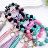 Jesemiah Beaded Keychain Wristlet Silicone Cross Elastic Wrist Key Ring