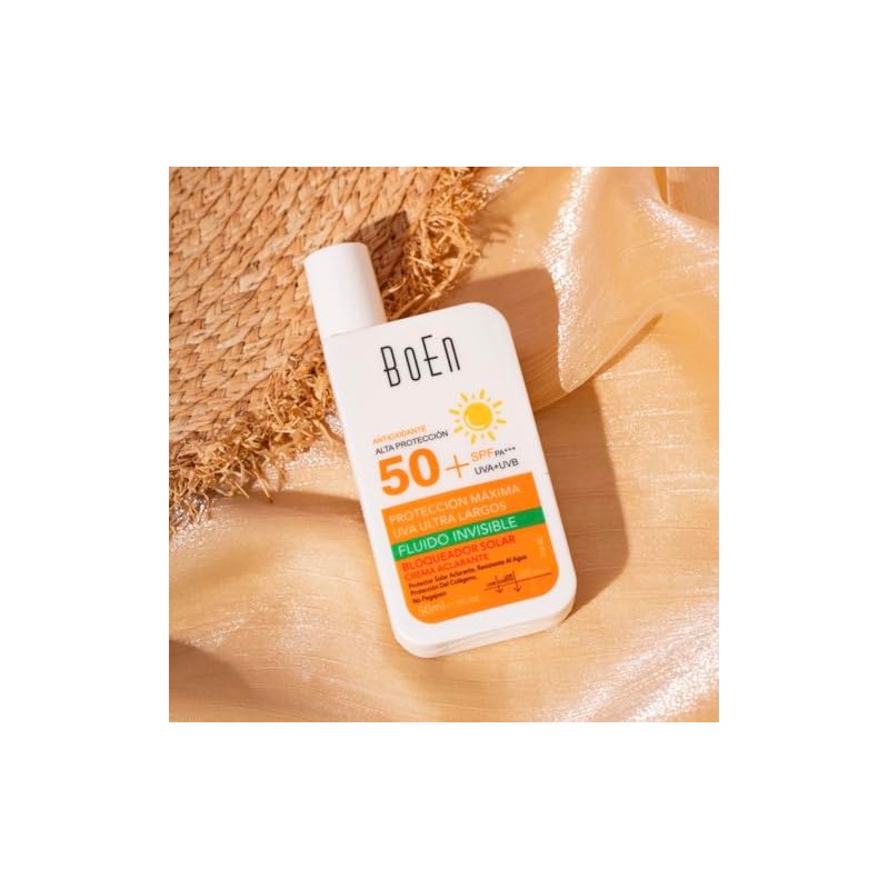 Bloqueador Solar Fluido Invisible SPF 50+ PA+++, Crema Aclarante con