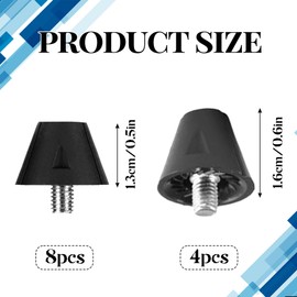 12PCS Replacement Football Studs Black Football Studs 2 Sizes Plastic Studs for Football Boots Anti-Slip Metal Studs Football Boots for Adult Children Soccer Shoes Various Outdoor Activities Black