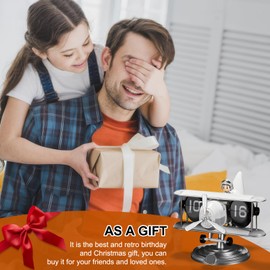 Nuvollo Flip Desk Clock - Retro Digital Flip Table Clock - Mid Century Modern Decor Auto Battery Powered Gear Operated for Room, Home, Office (G Style)