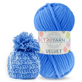 Velvet Yarn for Crocheting - Chenille Yarn, 100g (132 Yards) Amigurumi Yarn, Fluffy Yarn, Plush Yarn, Baby Blanket Yarn for Crocheting, Size 6