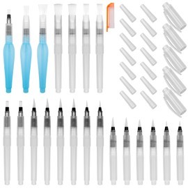 Scettar Pack of 21 Water Tank Brushes, Watercolour Water Brush with Tank, Watercolour Pencils for Watercolour Painting, Colour Mixing and Calligraphy