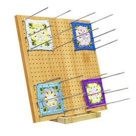 LIVSMON 13 Inch Crochet Blocking Board, Handcrafted Knitting Blocking Mat for Perfect Knitting and Granny Squares, Full Kit with 30 Stainless Steel Rod Pins, Gifts for Grandmothers, Mothers