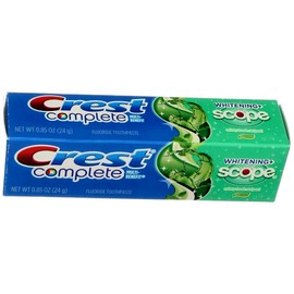 Crest Complete Whitening Plus Scope Minty Fresh Toothpaste, Travel Size, TSA Approved, 0.85 Ounce (Pack of 12)