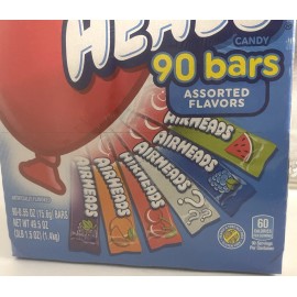 Airheads 90 Ct Box Candy Taffy Bars Assorted Flavors Bulk Air Heads Over 3 LBS