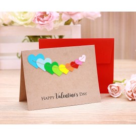 Valentines Day Cards. Happy Valentine's Day Cards Set of 5 With Red Envelopes
