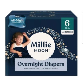 Millie Moon New All Natural Millie Moon Disposable Diapers OVERNIGHT Size 6