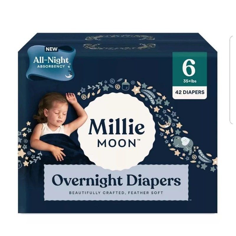 Millie Moon New All Natural Millie Moon Disposable Diapers OVERNIGHT
