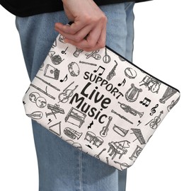 G2TUP Music Lover Gift Support Live Music Makeup Bag Musician Cosmetic Bag Concert Lover Gift Live Concert Fans Gift (Support Live Music MB)