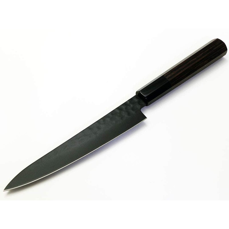 【黒影】ペティ150 Ｖ金10号鎚目フッ素加工和式包丁