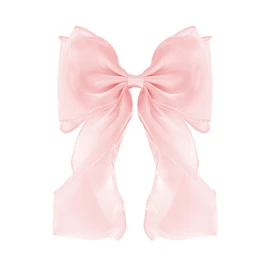 Large Hair Bow Clips for Women, Pink Bow Hair Barrettes with Long Tail French Hair Ribbon Clips Hair Accessories for Girls (Light Pink)