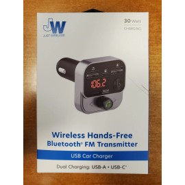Just Wireless Bluetooth FM Transmitter USB-C/USB-A/Ch