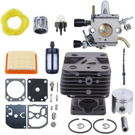 Mtanlo 35mm Cylinder Piston Kit for Stihl FS120 FS200 FS250 Trimmer with Carburetor Air Filter Carburetor Repair Kit Replace 4134 120 0653