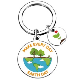 Davrock Earth Day Gifts Earth Day Decorations Environmental Keychain Party Favors Save the Planet Key Ring