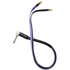 Analysis Plus 18 inch Clear Oval jumper speaker cable angled 1/4 inch TS to speaker disconnect connector