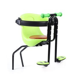 LyeXD Baby Bicycle Seat Front Mounted Kits Bike Seat,Child Safety Baby Carrier Seat with Nonslip Handrails, Full Guardrail Front Infant Carrier Seat for Mountain Bikes, Folding Bikes,Green