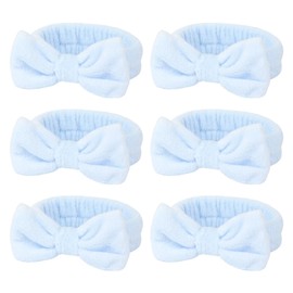 KIUEZIR Skincare Headband for Women Girls, 6 Pack Non Slip Elastic Headbands for Women, Spa Headband for Washing Face, Fashion Hair Accessories(Blue)