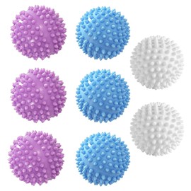 8 Pcs Washing Machine Balls, Dryer Balls for Laundry UK, Laundry Balls, Washing Balls,Tumble Dryer Balls | Reusable Soft Drying Balls for Tumble Dryer (Large Size White*2, Blue*3, Purple*3)