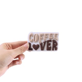 Vagocom Coffee Lover Letter Charm Accessory for Bogg Bag, 3.1 * 2inch/8 * 5cm Insert Decorative for Rubber Beach Handbag