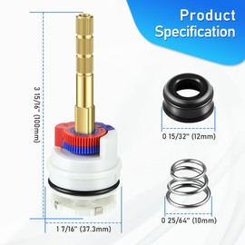 Dreyoo Round Stem Washerless Cartridge Compatible with Danze DA603567, Shower Cartridge Compatible with Glacier Bay and Pegasus Single Handle Tub/Shower Faucets with Temperature Limit Stops