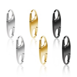 HAIKING Zipper Locks, 6 PCS Gold Silver Black S Shaped Double Opening Zipper Clip for Luggage, Backpack, Purse Closed (11 x 37mm)