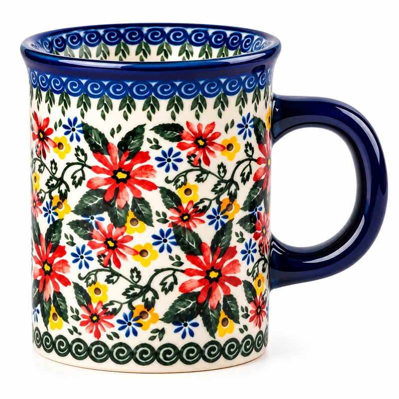 Bohemian Floral Ceramic Coffee Mug for Coffee & Tea –