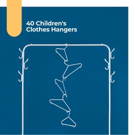 Fineway Pack of 40 Strong Plastic White Kids Hangers - Space Saving Non-Slip Baby Clothes Hangers Perfect for Nursery, Designed for Baby and Kid's Clothes