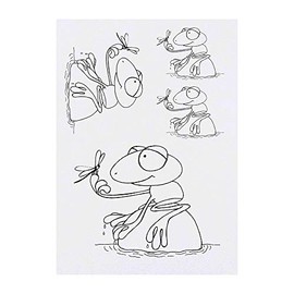 Azeeda 4 x 'Frosch mit Fliege' Temporäre Tattoos - Wasserfest, Hautfreundlich & Ungiftig · Transfers in Verschiedenen Größen (TO00000076)