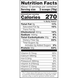 Muscle Milk Genuine Protein Powder, Cookies 'N Crème, 1.93 Pounds, 13 Servings, 32g Protein, 3g Sugar, Calcium, Vitamins A, C & D, NSF Certified for S