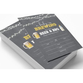 Inkdotpot Set of 30 A Baby is Brewing Gender Neutral Baby Shower Invitations-Diaper Raffle Tickets and Baby Shower Book Request Cards Invites Its A Boy Its A Girl