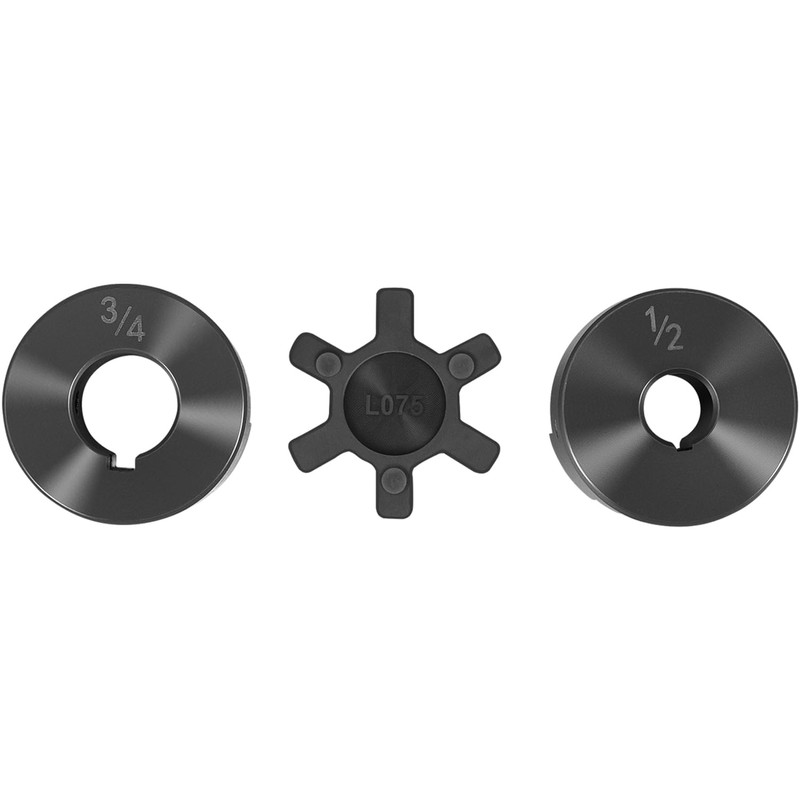 1/2" to 3/4" L075 Flexible 3-Piece L-Jaw Coupling Coupler Set