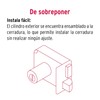 Hermex CS-756I, Cerradura sobreponer izq instala-fácil tradicional color negro