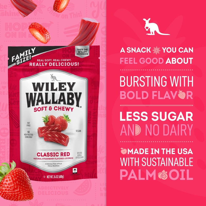 Wiley Wallaby Licorice 24 Ounce Classic Gourmet Soft & Chewy