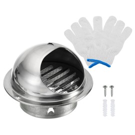 PATIKIL 4" Round Soffit Air Vents, Stainless Steel Louver Grille Vent Cover Screen Mesh Grill Hood for Kitchen Bathroom Wall Ceiling Floor Ventilation