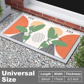 Rnivvi Front Door Mat, 30"x17" Abstract Indoor Outdoor Welcome Mat, Heavy Duty Low Profile Anti-Slip Entryway Rug for Home Entrance, Floor, Patio Entry & Mudroom, Modern Abstract Art Decor Doormat
