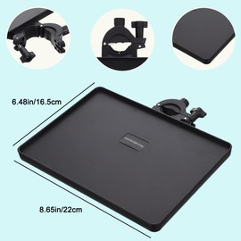 Microphone Stand Tray, Adjustable Clamp-On Rack Tray Microphone Stand Desk with 8.66" X 6.5" for Stage -Universal Mic Stand Tray for Stage, Music Sheet, Live Streaming, Recording (Stand NOT Included)