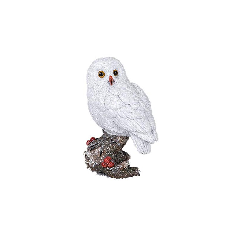 Winter Owl Handmade Art Stone Figurine 18 cm