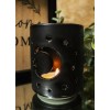Wicca Mystical Moon And Stars Cutout Ceramic Black T-Light Votive